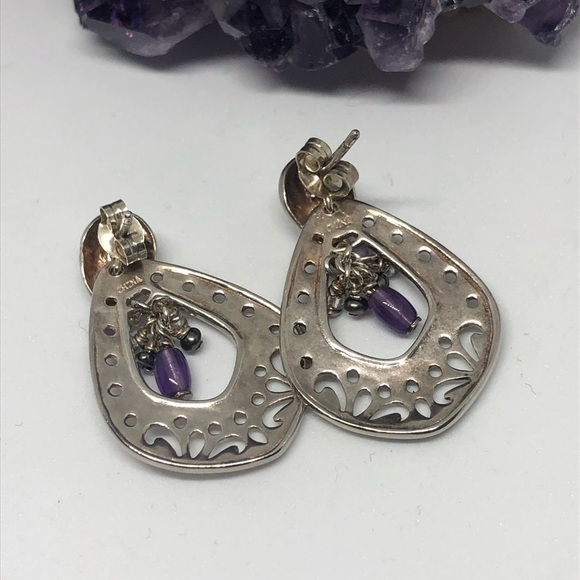 Silpada Designs Filigree Amethyst and Pearl Earrings - Picture 3 of 3